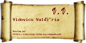 Vidovics Valéria névjegykártya