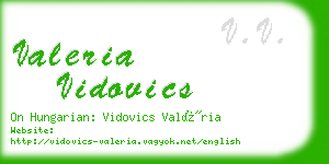 valeria vidovics business card